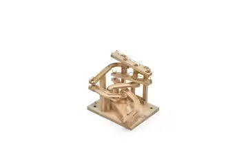 SN-117 Triple Flipper Chutes and Bowls — Wooden Marble Run Kit with 2 Modules