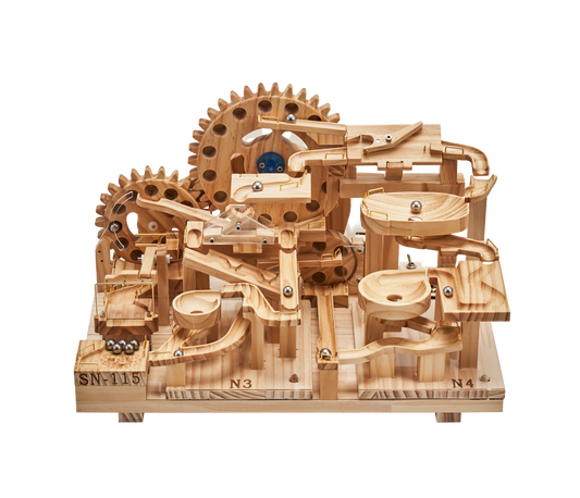 SN-115 Gear Lift Chutes and Bowls — Wooden Marble Run Kit with 2 Modules