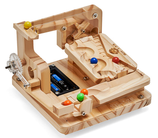 SN-135 Lever Lift & 2 Toggle Chutes  — Wooden Marble Run Kit